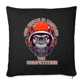 self-confident monkey accepts the challenge - Sofa pillowcase 17,3'' x 17,3'' (45 x 45 cm) - black - Front