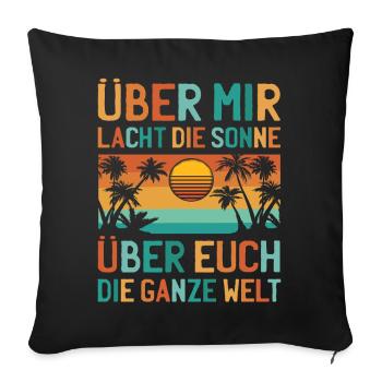 Lustiger Sarkasmus Spruch Mallorca Palmen Retro - Sofakissenbezug 45 x 45 cm - Schwarz - Vorne