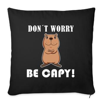 Capybara Wasserschwein - Housse de coussin décorative 45 x 45 cm - noir - Devant