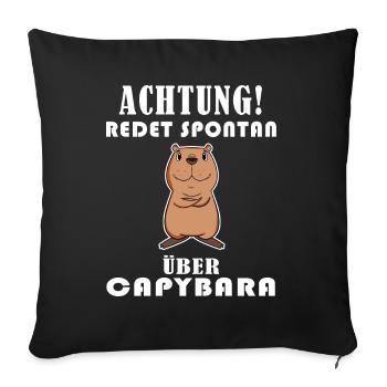 Capybara Wasserschwein - Sofakissenbezug 45 x 45 cm - Schwarz - Vorne