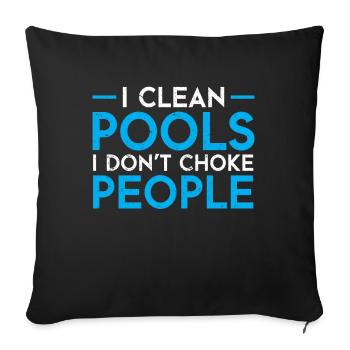 Nettoyage de piscine Travail Gardien de piscine - Housse de coussin décorative 45 x 45 cm - noir - Devant