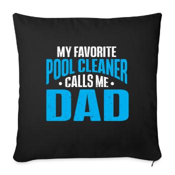 Nettoyage de piscine Travail Gardien de piscine - Housse de coussin décorative 45 x 45 cm - noir - Devant