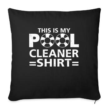 Nettoyage de piscine Travail Gardien de piscine - Housse de coussin décorative 45 x 45 cm - noir - Devant