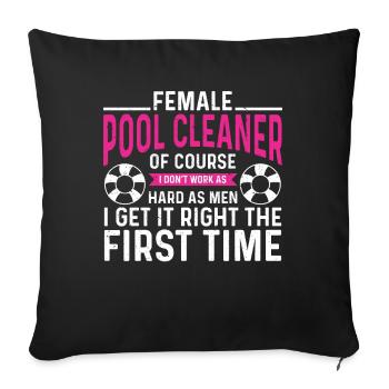 Nettoyage de piscine Travail Gardien de piscine - Housse de coussin décorative 45 x 45 cm - noir - Devant