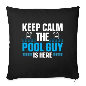 Nettoyage de piscine Travail Gardien de piscine - Housse de coussin décorative 45 x 45 cm - noir - Devant
