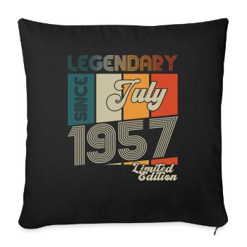66th Birthday Man Born In July Born 1957 - Sofa pillowcase 17,3'' x 17,3'' (45 x 45 cm) - black - Front