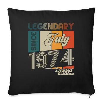 49th Birthday Man Born In July Born 1974 - Sofa pillowcase 17,3'' x 17,3'' (45 x 45 cm) - black - Front