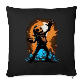 Halloween Jack O Lantern Dabbing Pumpkin - Sofa pillowcase 17,3'' x 17,3'' (45 x 45 cm) - black - Front