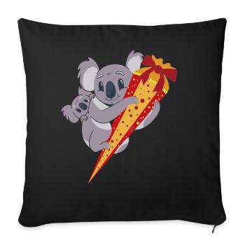 Koala School Cone Back to School School Child ABC Sagittarius - Sofa pillowcase 17,3'' x 17,3'' (45 x 45 cm) - black - Front