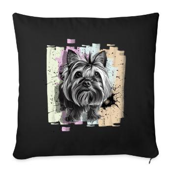 Yorkshire Terrier - Sofa pillowcase 17,3'' x 17,3'' (45 x 45 cm) - black - Front