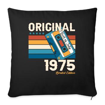 48th Birthday Man July Vintage 1975 Cassette - Sofa pillowcase 17,3'' x 17,3'' (45 x 45 cm) - black - Front