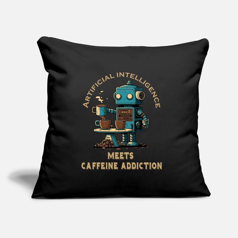 Artificial intelligence meets coffee addiction Sofa pillowcase 17,3'' x 17,3'' (45 x 45 cm)