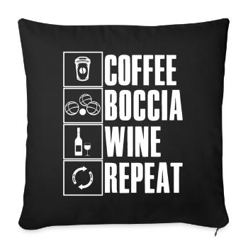 Coffee Boccia Wine Repeat Saying Boccia Player - Sofa pillowcase 17,3'' x 17,3'' (45 x 45 cm) - black - Front