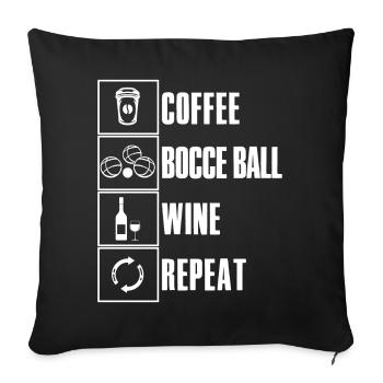 Bocce Spruch Bocce Ball mit Jack Bocci Game Bocce - Sofakissenbezug 45 x 45 cm - Schwarz - Vorne