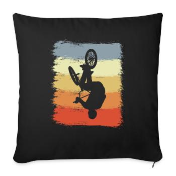 Vintage BMX - Housse de coussin décorative 45 x 45 cm - noir - Devant