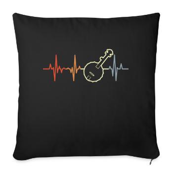 Vintage Banjo Pulse Line - Sofa pillowcase 17,3'' x 17,3'' (45 x 45 cm) - black - Front
