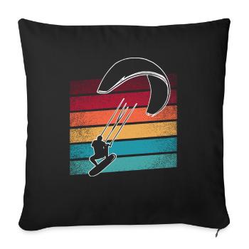 Kitesurfer Kiteboard Kitesurfing Kitesurf - Housse de coussin décorative 45 x 45 cm - noir - Devant