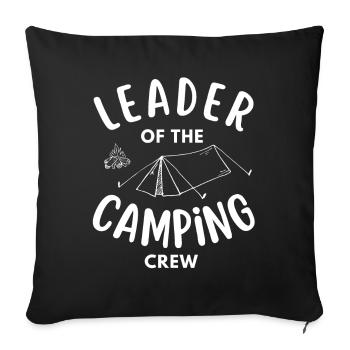 Chef de l’équipe de camping drôle - Housse de coussin décorative 45 x 45 cm - noir - Devant