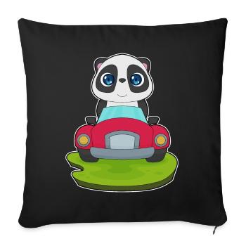 Panda Car - Sofa pillowcase 17,3'' x 17,3'' (45 x 45 cm) - black - Front