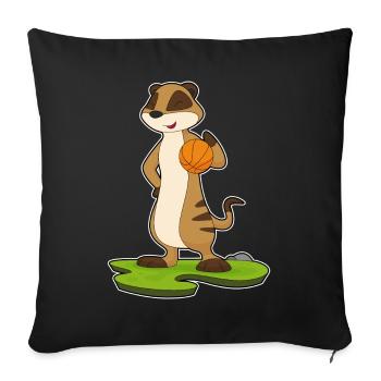 Meerkat Basketball Player Basketball - Sofa pillowcase 17,3'' x 17,3'' (45 x 45 cm) - black - Front