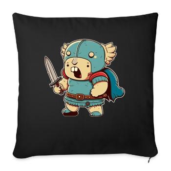 Guerrier fou avec épée - Housse de coussin décorative 45 x 45 cm - noir - Devant