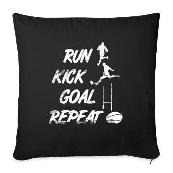 Rugby player routine - Sofa pillowcase 17,3'' x 17,3'' (45 x 45 cm) - black - Front