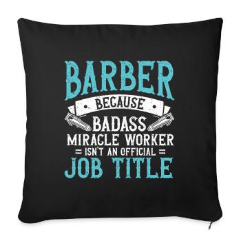 Drôle de coiffeur Cadeau Styliste Coiffeur - Housse de coussin décorative 45 x 45 cm - noir - Devant