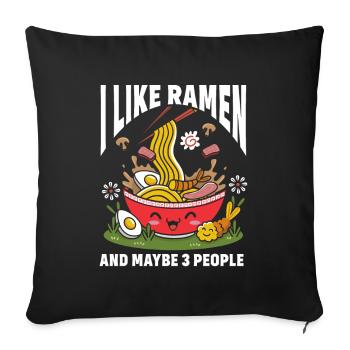 Ramen Gift Japanese noodle soup Ramen - Sofa pillowcase 17,3'' x 17,3'' (45 x 45 cm) - black - Front