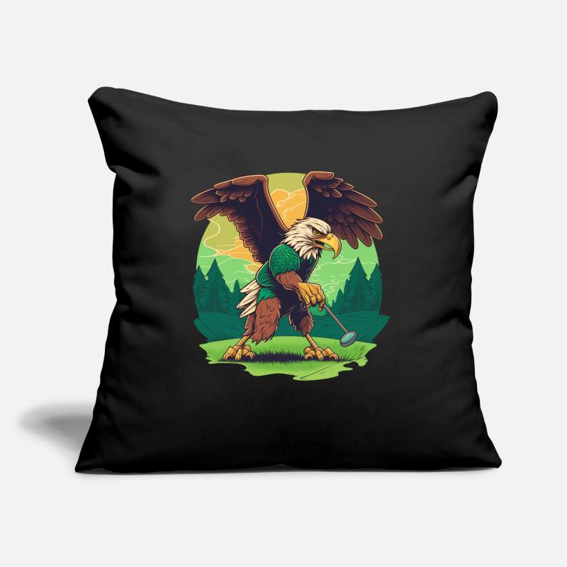 Golf-playing eagle Sofa pillowcase 17,3'' x 17,3'' (45 x 45 cm)