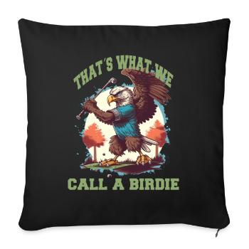 Birdie Adler balance le club de golf - Housse de coussin décorative 45 x 45 cm - noir - Devant