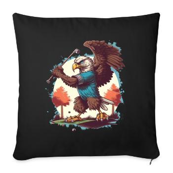 Eagle balance le club de golf - Housse de coussin décorative 45 x 45 cm - noir - Devant