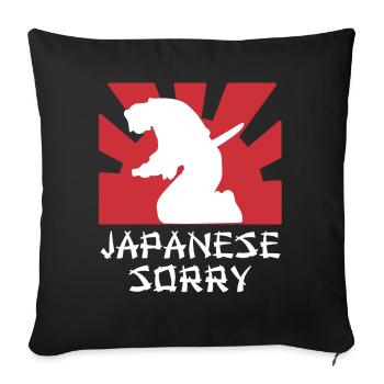 Japon Drôle de samouraï disant japonais désolé - Housse de coussin décorative 45 x 45 cm - noir - Devant