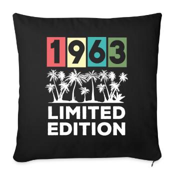 Vintage 1963 Limited Edition 60th Birthday Palm - Sofa pillowcase 17,3'' x 17,3'' (45 x 45 cm) - black - Front
