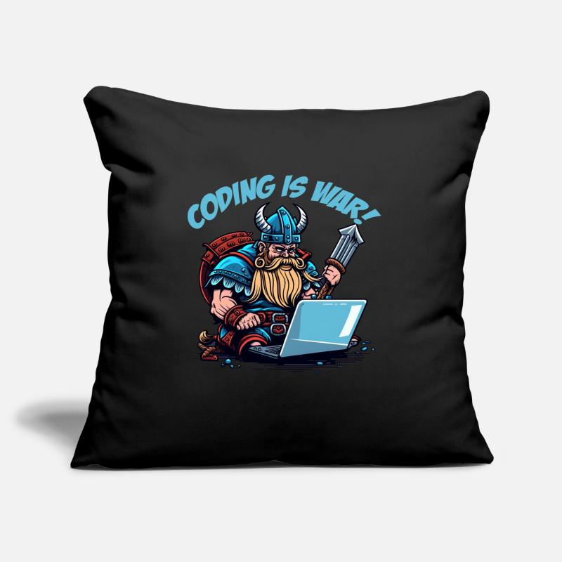 "Coding is war" Vikings Sofa pillowcase 17,3'' x 17,3'' (45 x 45 cm)