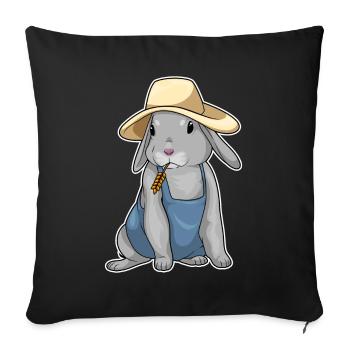 Hase Landwirt Weizen Bauernhof - Sofakissenbezug 45 x 45 cm - Schwarz - Vorne