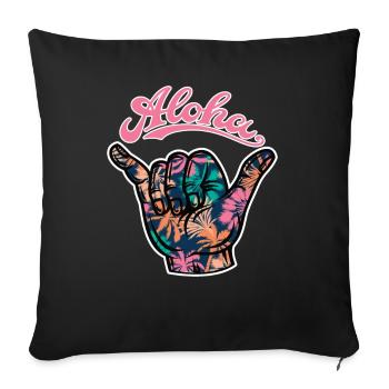 2 Aloha Shaka - Housse de coussin décorative 45 x 45 cm - noir - Devant