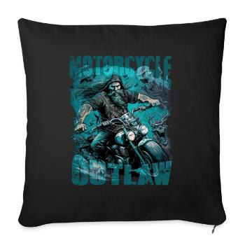 Motard hors-la-loi - Housse de coussin décorative 45 x 45 cm - noir - Devant
