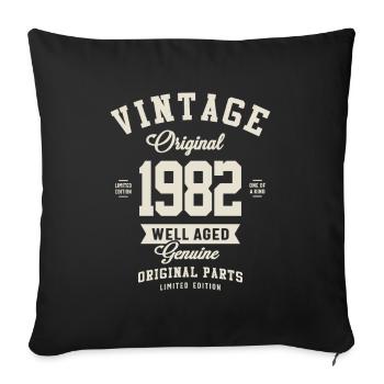 Vintage 1982 Birthday 41 Years Old - Sofa pillowcase 17,3'' x 17,3'' (45 x 45 cm) - black - Front