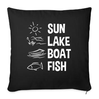 Pêche - Housse de coussin décorative 45 x 45 cm - noir - Devant