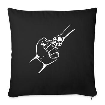 A human hand and a dog's paw Dogs - Sofa pillowcase 17,3'' x 17,3'' (45 x 45 cm) - black - Front