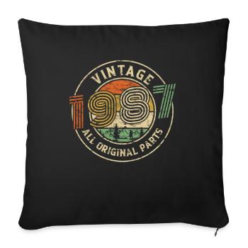 1987 Anniversaire Millésime Toutes les pièces d’origine - Housse de coussin décorative 45 x 45 cm - noir - Devant