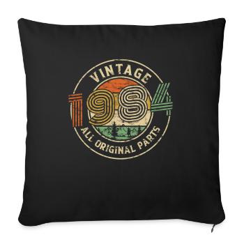 1984 Birthday Vintage All Original Parts - Sofa pillowcase 17,3'' x 17,3'' (45 x 45 cm) - black - Front