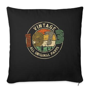 1973 Anniversaire Vintage Toutes les pièces d’origine - Housse de coussin décorative 45 x 45 cm - noir - Devant