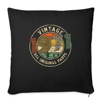 1971 Birthday Vintage All Original Parts - Sofa pillowcase 17,3'' x 17,3'' (45 x 45 cm) - black - Front