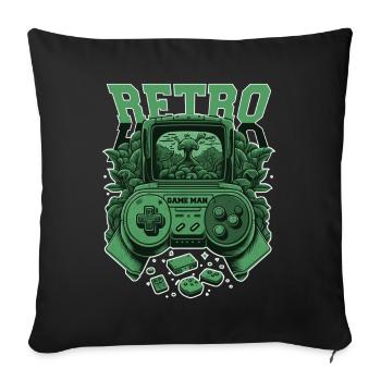 Console rétro - Housse de coussin décorative 45 x 45 cm - noir - Devant