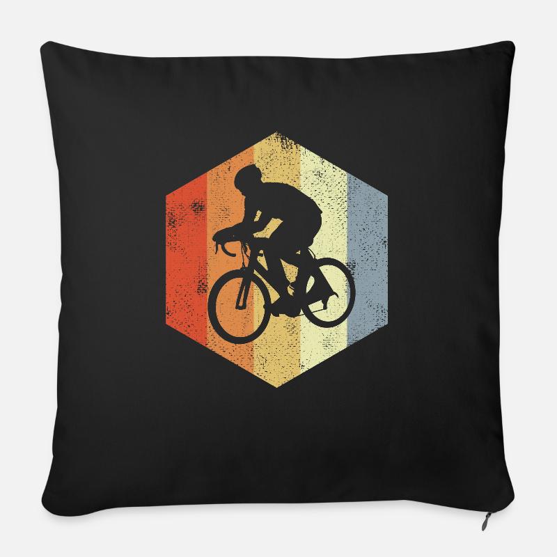 Lustiger Radfahrer - Sofakissenbezug 45 x 45 cm - Schwarz