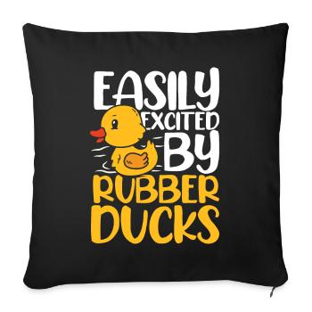 easily excited by rubber ducks - Sofakissenbezug 45 x 45 cm - Schwarz - Vorne