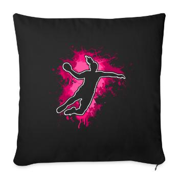 Handball handball player - Sofa pillowcase 17,3'' x 17,3'' (45 x 45 cm) - black - Front