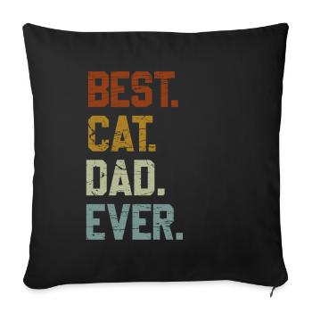 Best Cat Dad Best Cat Dad Ever Cat Motif - Sofa pillowcase 17,3'' x 17,3'' (45 x 45 cm) - black - Front