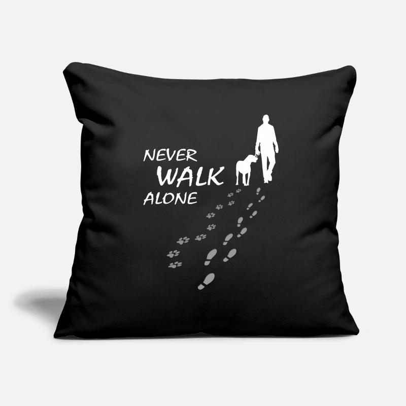 Never walk alone - Hund Herrchen Gassi, Backprint Sofakissenbezug 45 x 45 cm